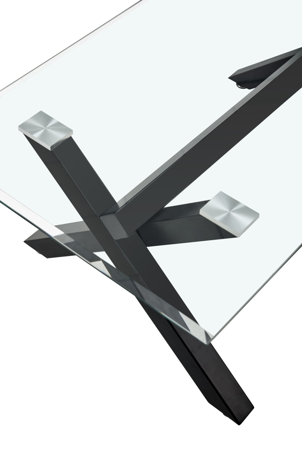 Table basse IXE Métal & Verre 120x60x45 cm - Transparent