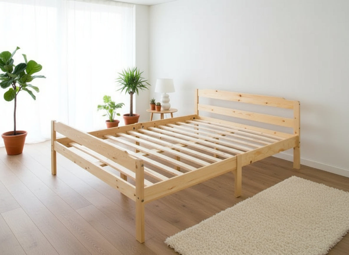 Lit DAVID en pin naturel 140 x 190 cm