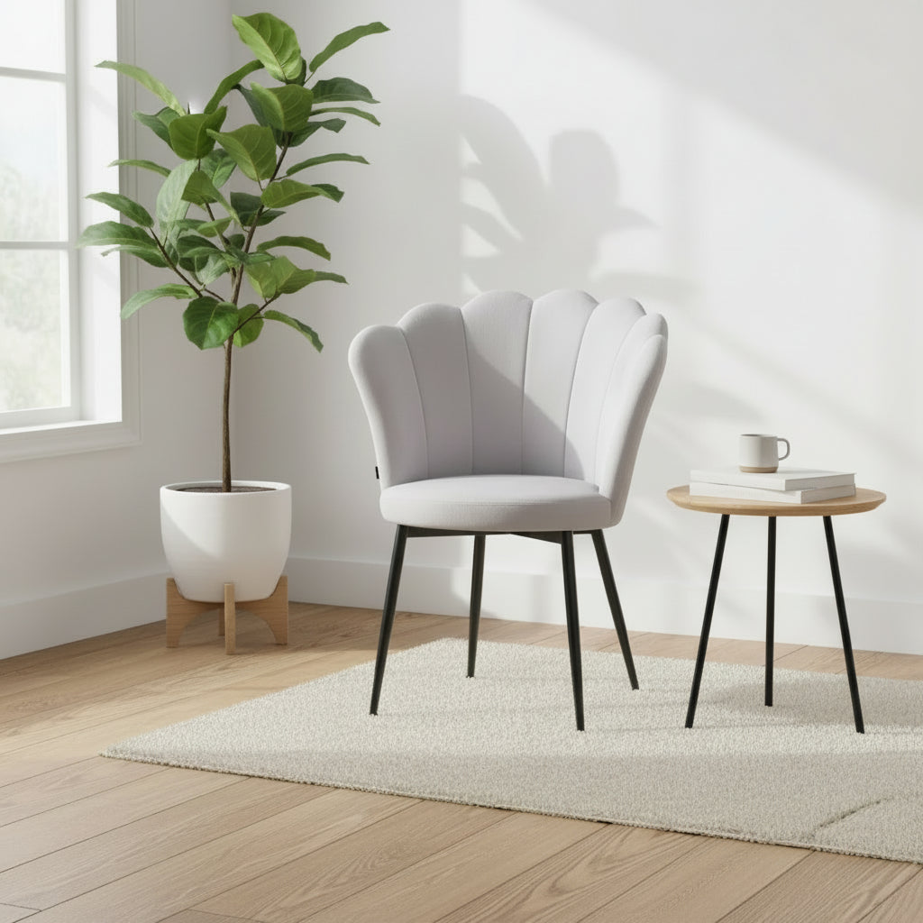 Lot de 2 chaises NYMPHEA pieds métal noir assise Velours #couleur_gris