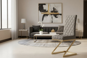 Lot de 6 chaises COCOMAT Gold et velours - Anthracite