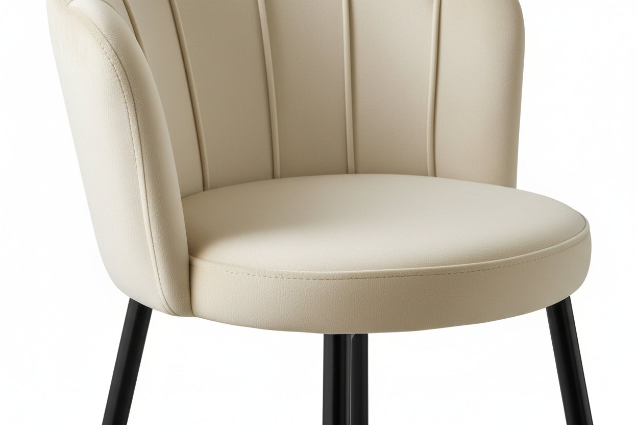 Lot 2 tabourets bar velours beige réglables métal noir NYMPHEA