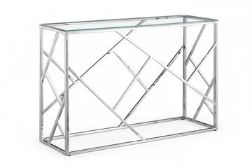 Console Inox Verre Transparent 120x40x78 cm GEOMAG