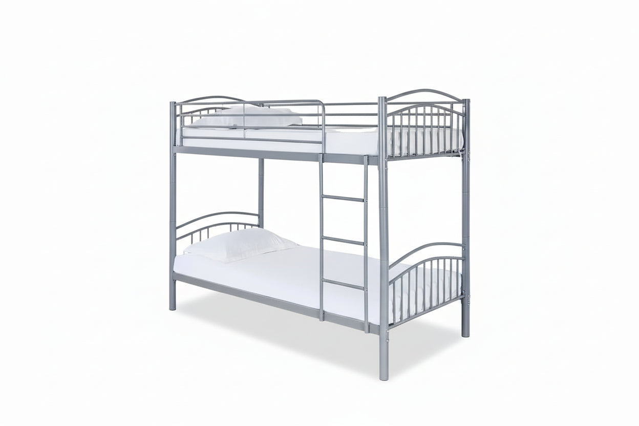 Lit superposé séparable métal gris 2x90x190 cm ALICE