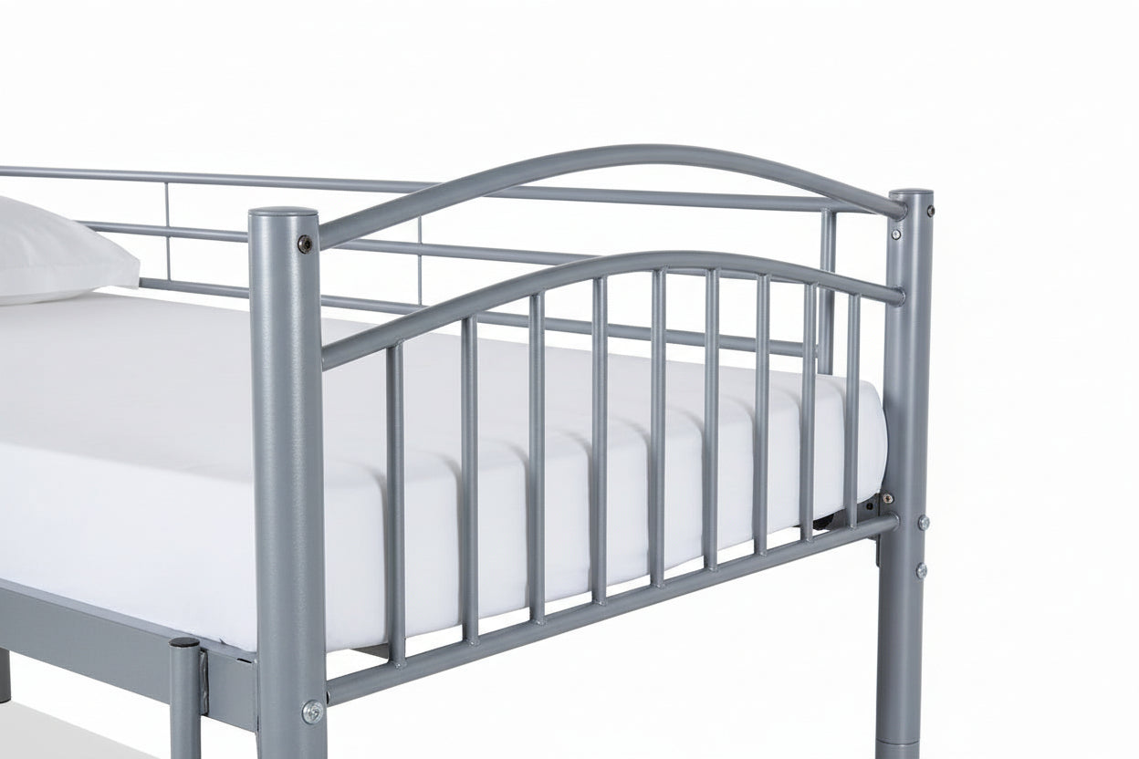 Lit superposé séparable métal gris 2x90x190 cm ALICE