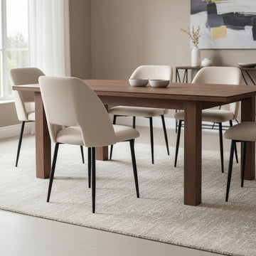 Lot de chaises AVA Métal noir Velours #couleur_beige