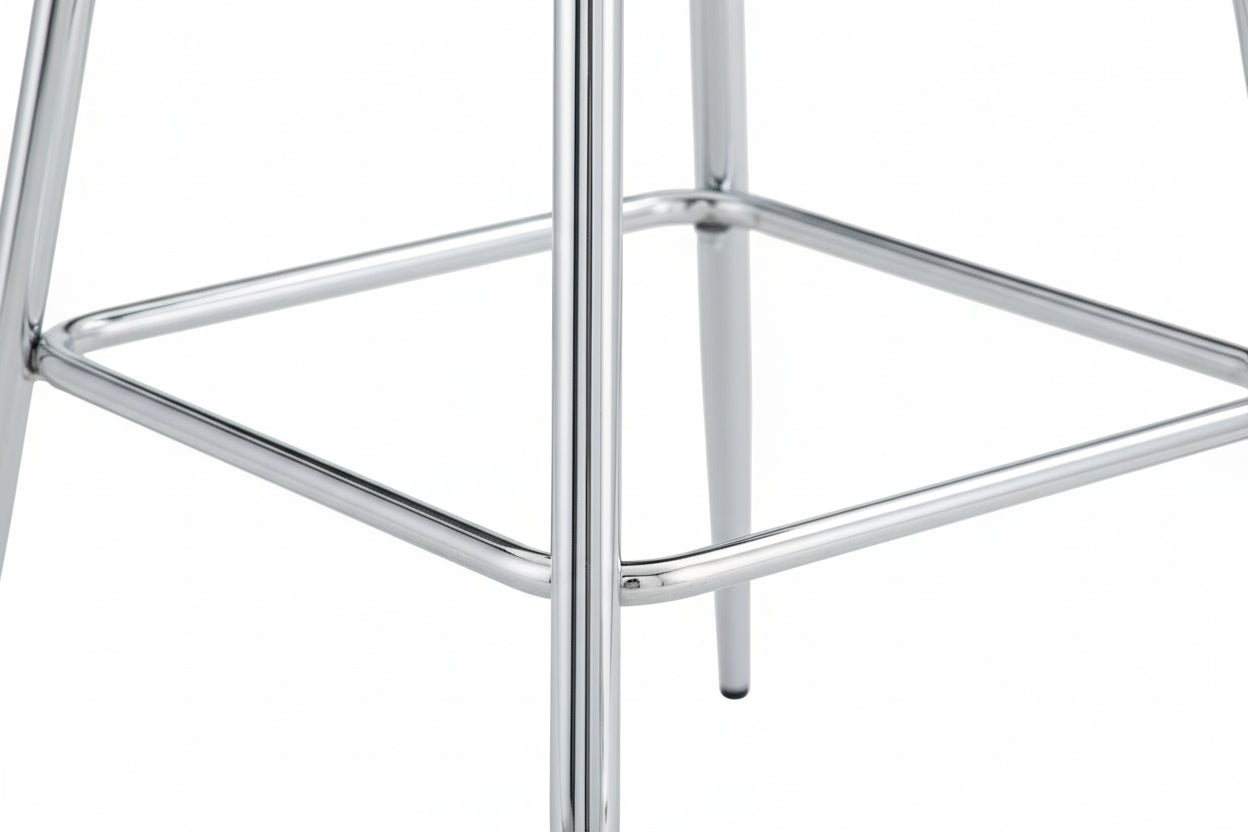 Lot 2 Tabourets de Bar Scandinave Velours Vert Pieds Chrome