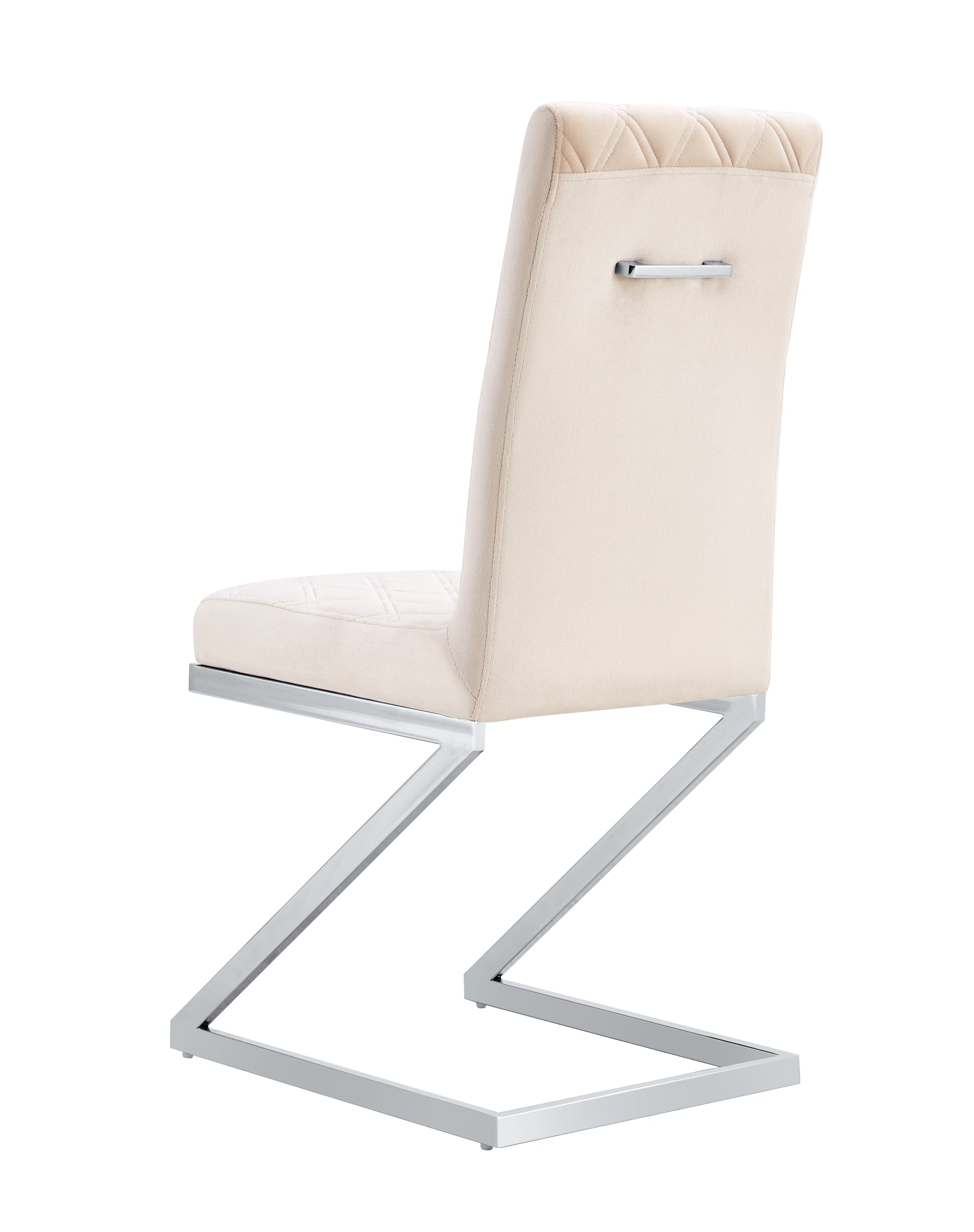 Lot 2 Chaises Salle à Manger Cocomat Velours Beige Pieds Chrome