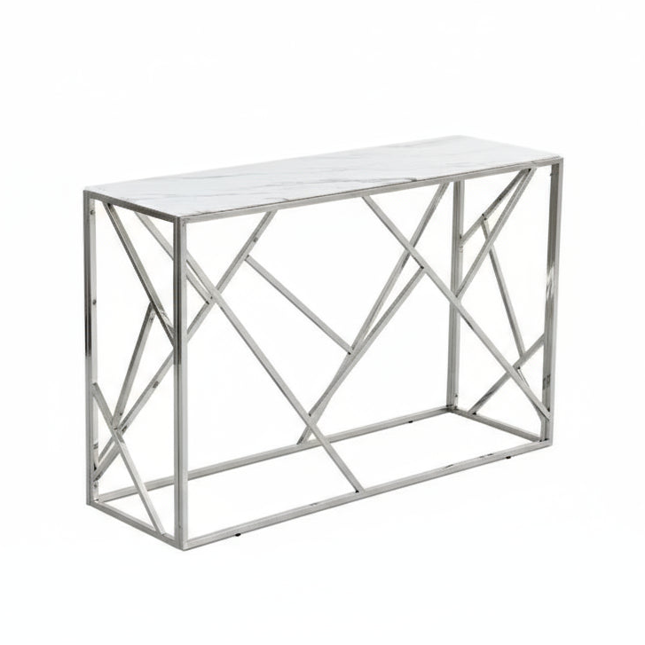Console GEOMAG Inox Verre 120x40x78 cm