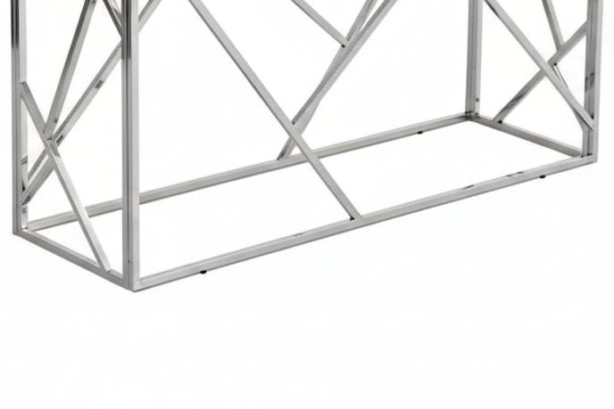 Console Inox Verre Trempé 120x40x78 cm GEOMAG