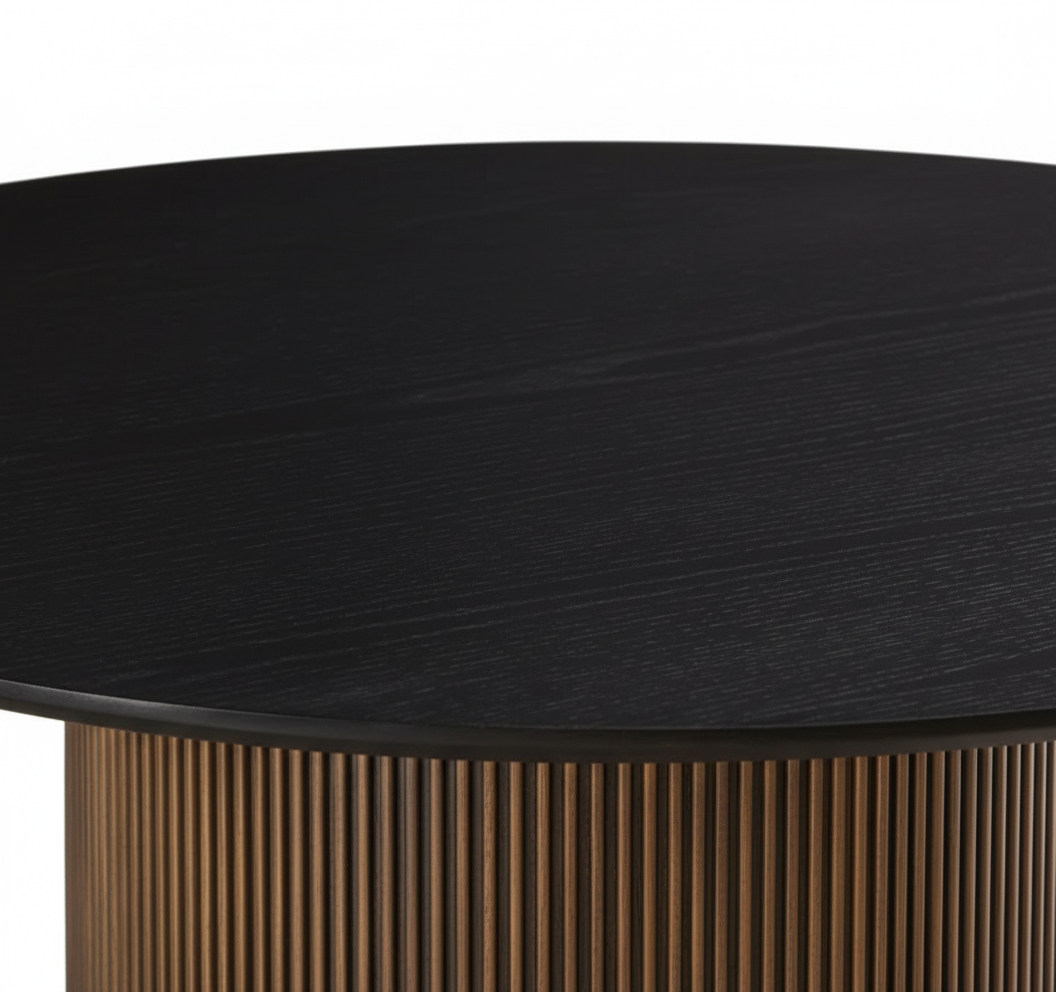 Table à manger BAIETA en bois 120x75 cm - Noir et gold