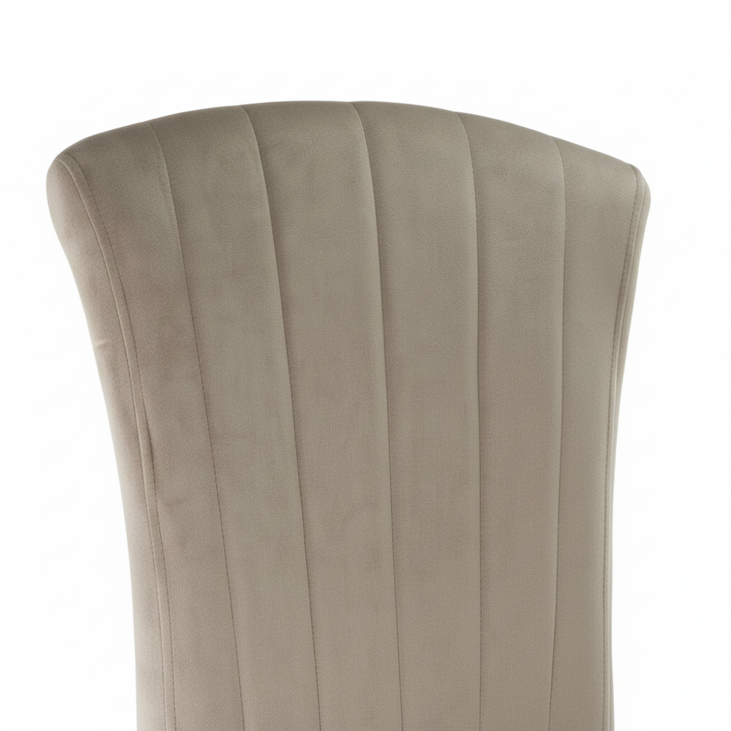 Lot de Chaises baroque LOUIS Chrome Velours #couleu_moka