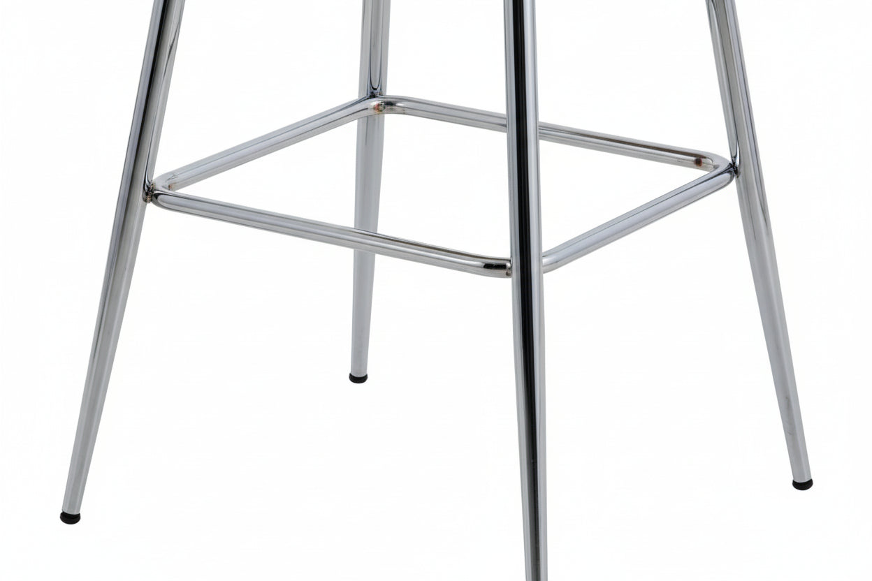 Lot 2 tabourets bar velours blanc réglables pieds chrome NYMPHEA