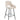 Lot de 2 tabourets de bar ATHENA pied métal noir velours #couleur_beige