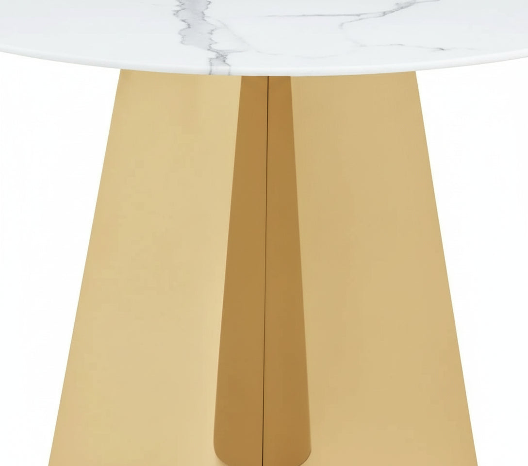 Table à manger CAPUCINE Gold Marbre blanc