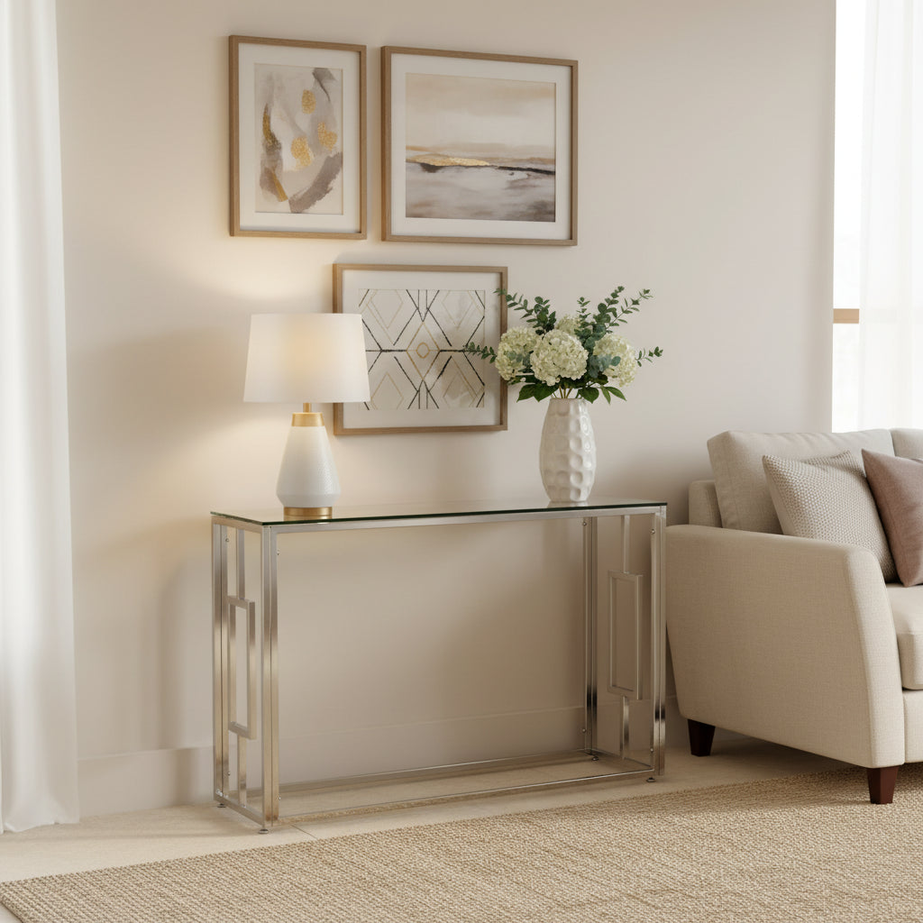 Console Chrome Transparent 120x40x78 cm SOPHIE