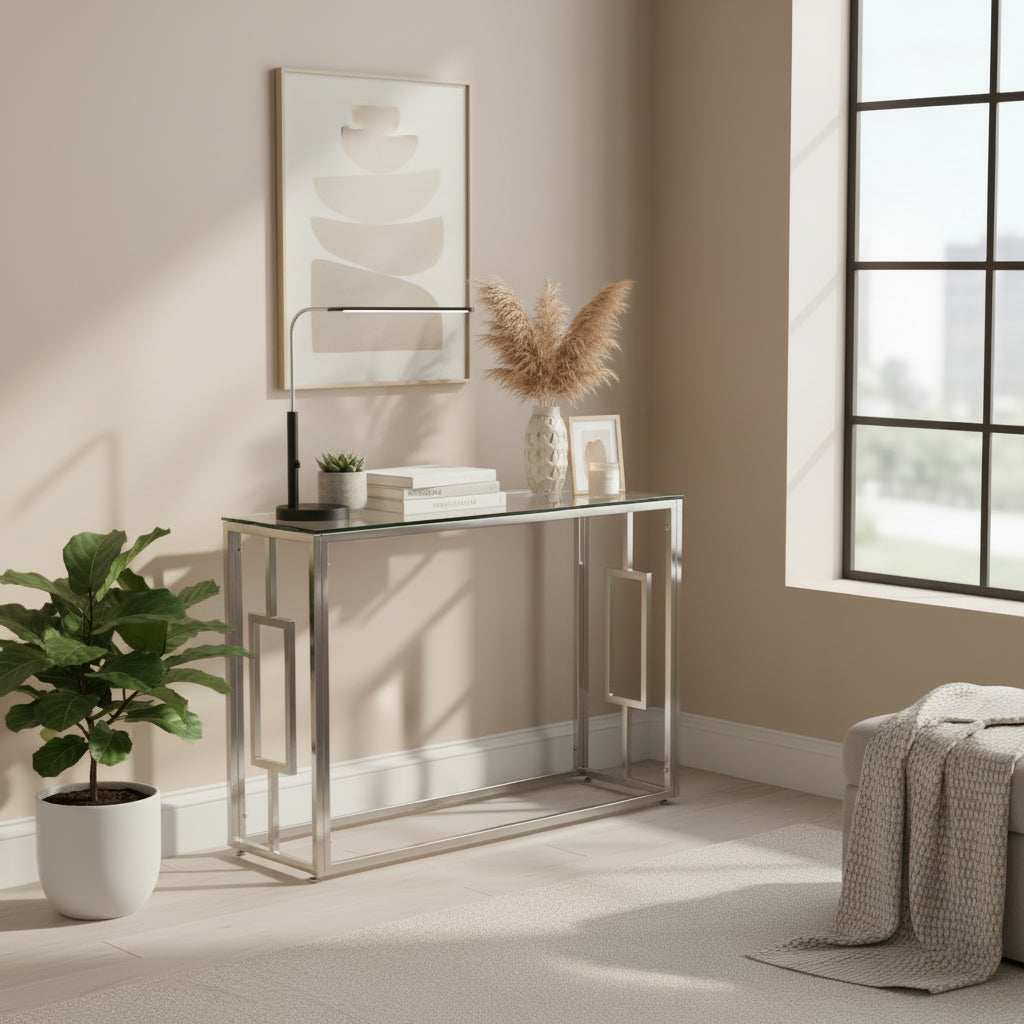 Console Chrome Transparent 120x40x78 cm SOPHIE
