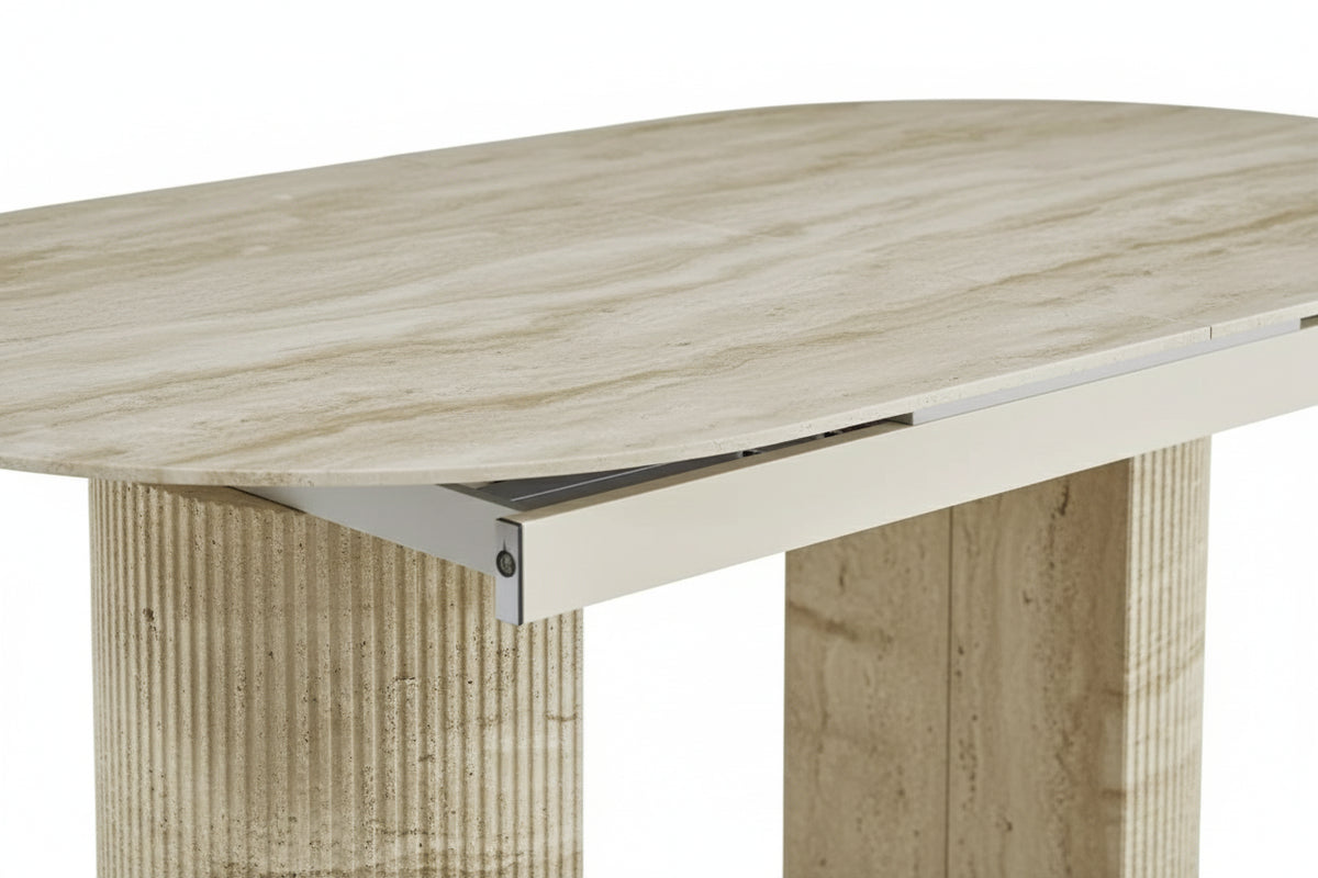 Table extensible SAHARA effet travertin 160/200x90 cm