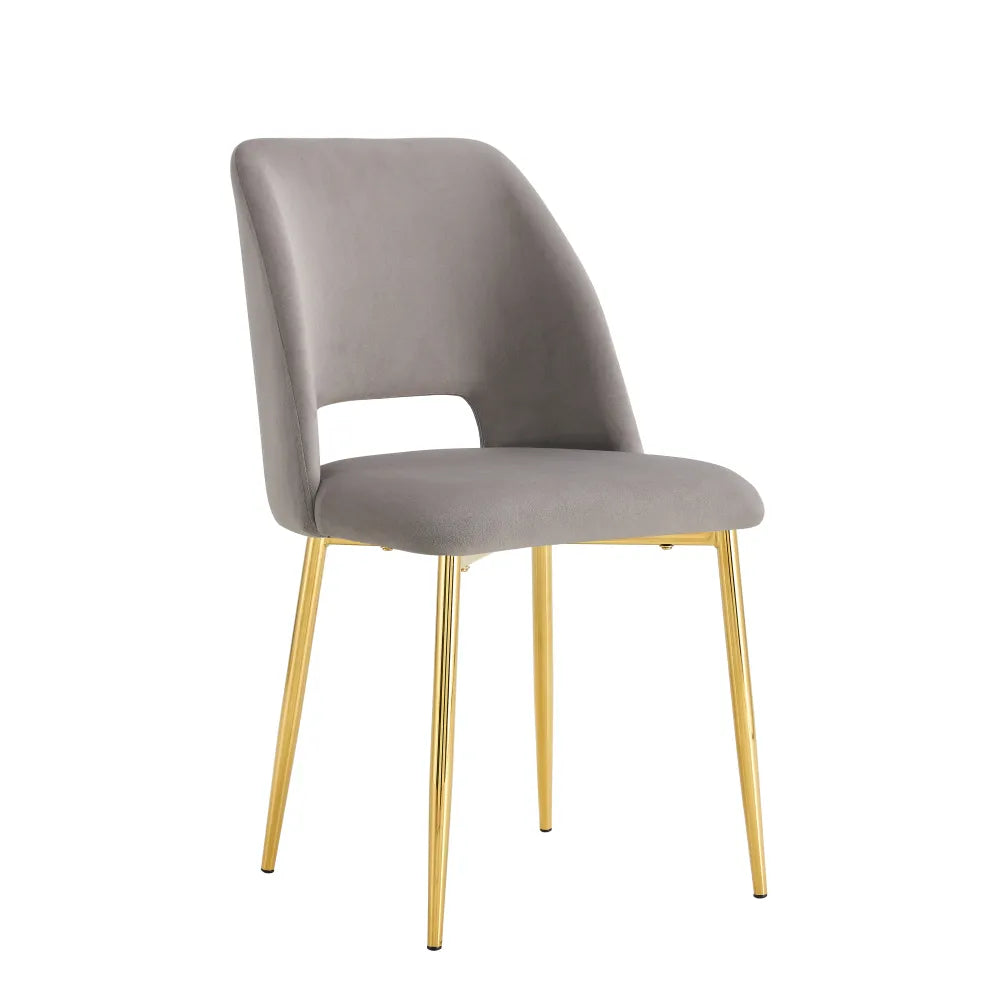 Lot de chaises AVA Gold en Velours #couleur_gris