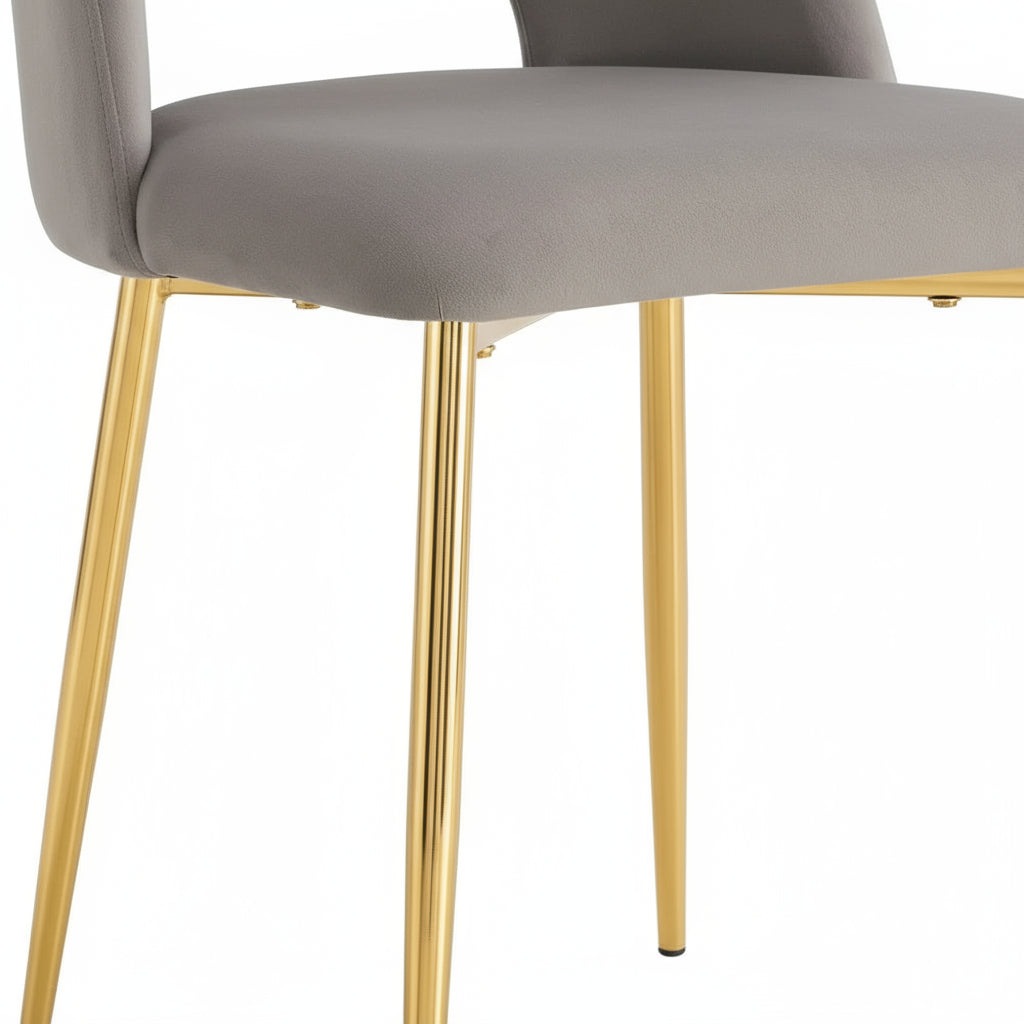 Lot de 4 chaises AVA Gold en Velours Gris