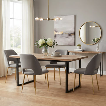 Lot de 4 chaises AVA Gold en Velours Gris