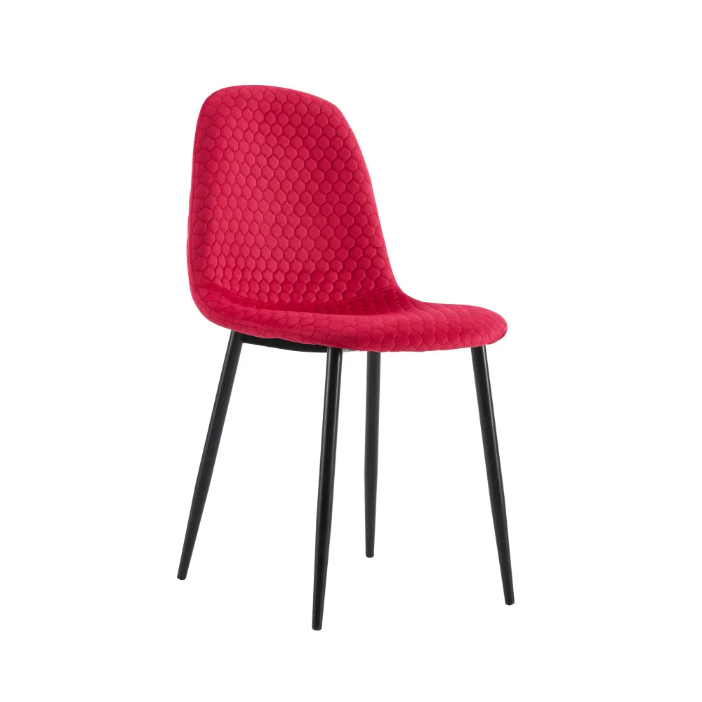 Lot de 4 chaises Scandinave ALVEOLE Métal noir #couleur_fushia