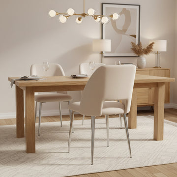 Lot de chaises AVA Chrome en Velours #couleur_beige