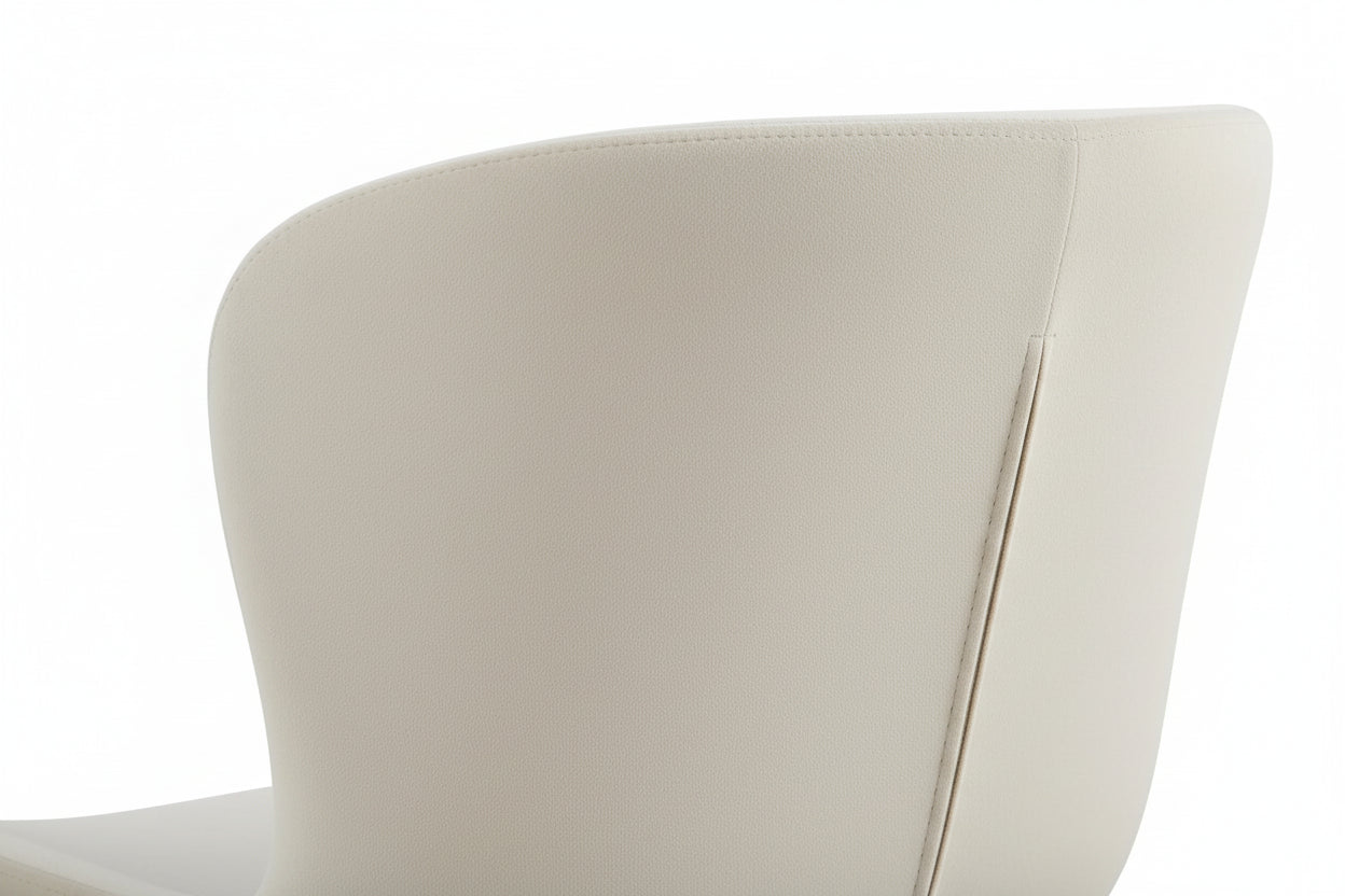 Lot 2 Chaises Salle à Manger Elen Velours Écru Pieds Gold