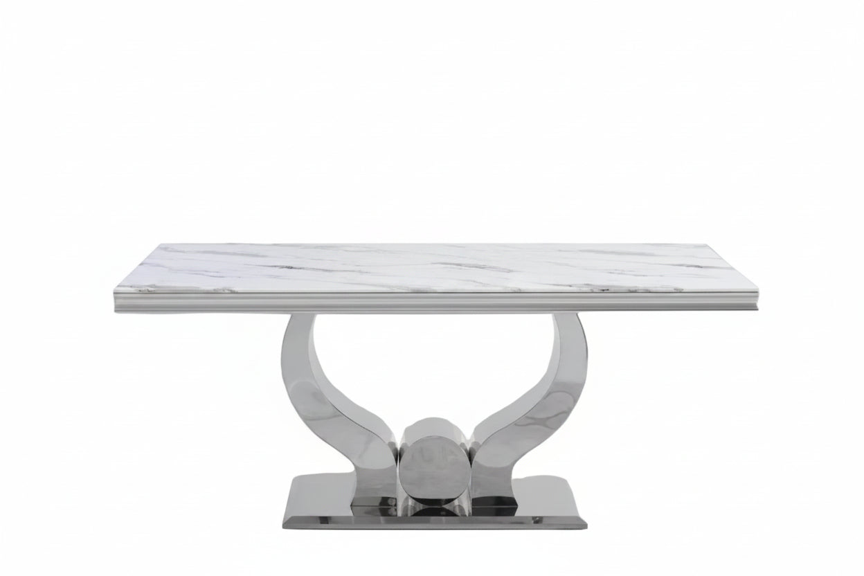 Table à Manger TROFY 180 cm effet marbré blanc