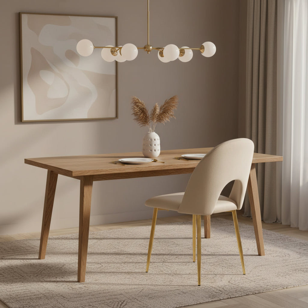 Lot de chaises TEDDY Gold velours #couleur_taupe