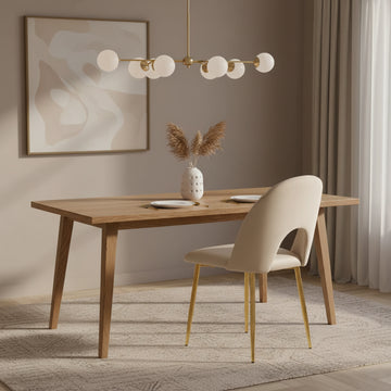 Lot de chaises TEDDY Gold velours #couleur_taupe