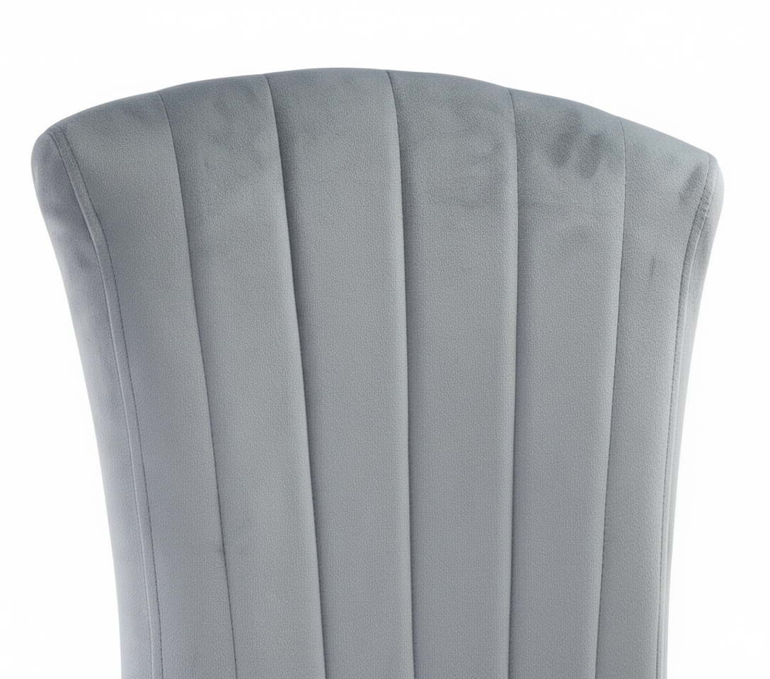 Lot de 6 Chaises baroque LOUIS Gold Velours Gris