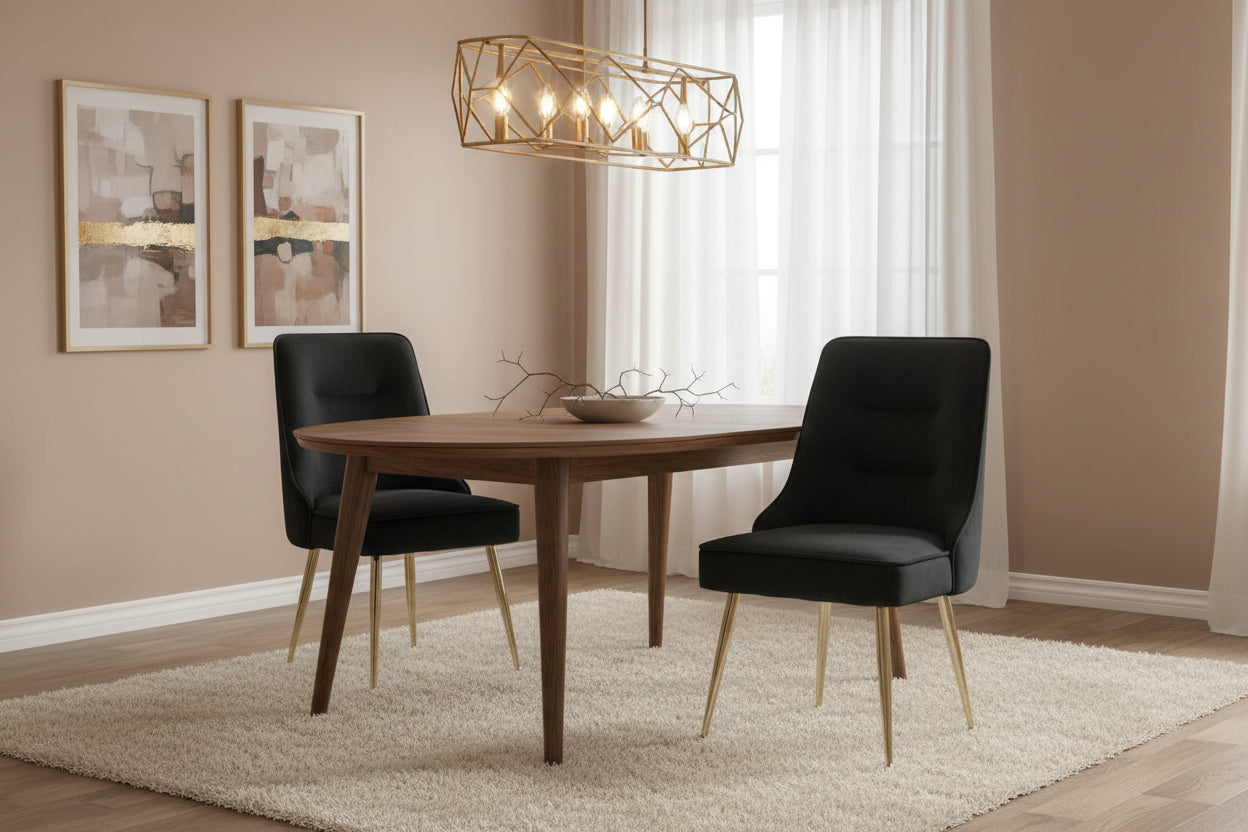 Lot de 2 chaises luxury ZIP en velours pieds Gold
