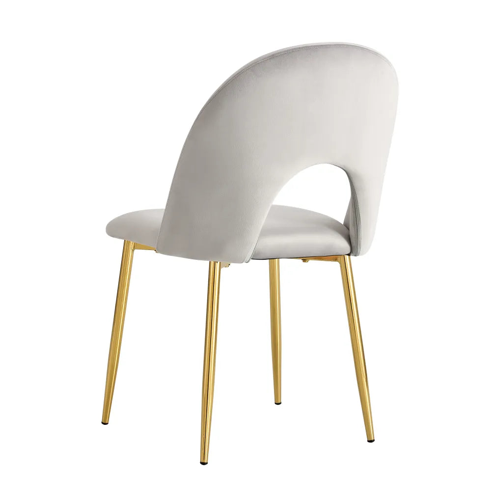 Lot de chaises TEDDY Gold velours #couleur_gris