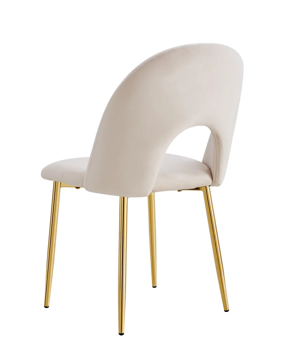 Lot de chaises TEDDY Gold velours #couleur_beige
