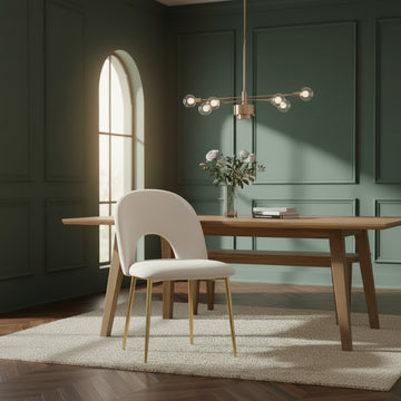 Lot de chaises TEDDY Gold velours #couleur_beige