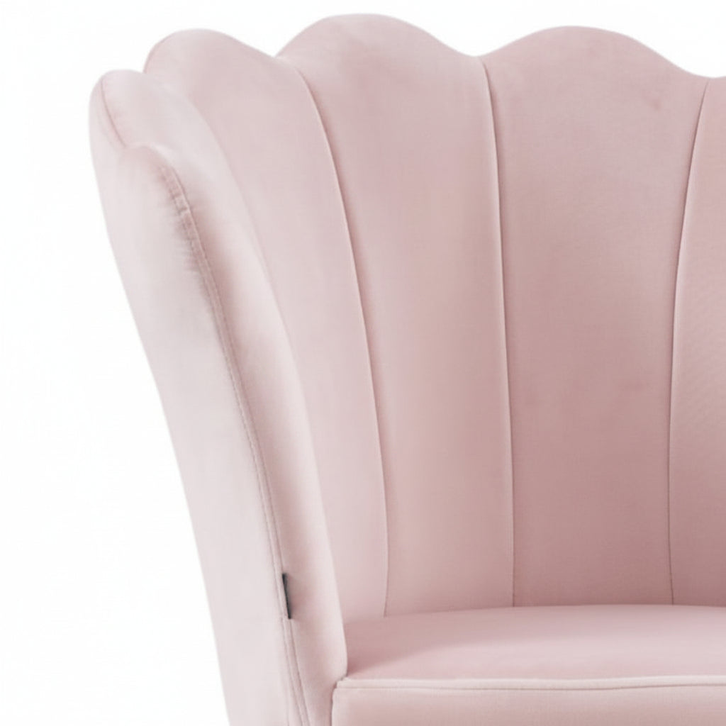 Lot de 2 chaises pieds Chrome assise Velours Rose - NYMPHEA