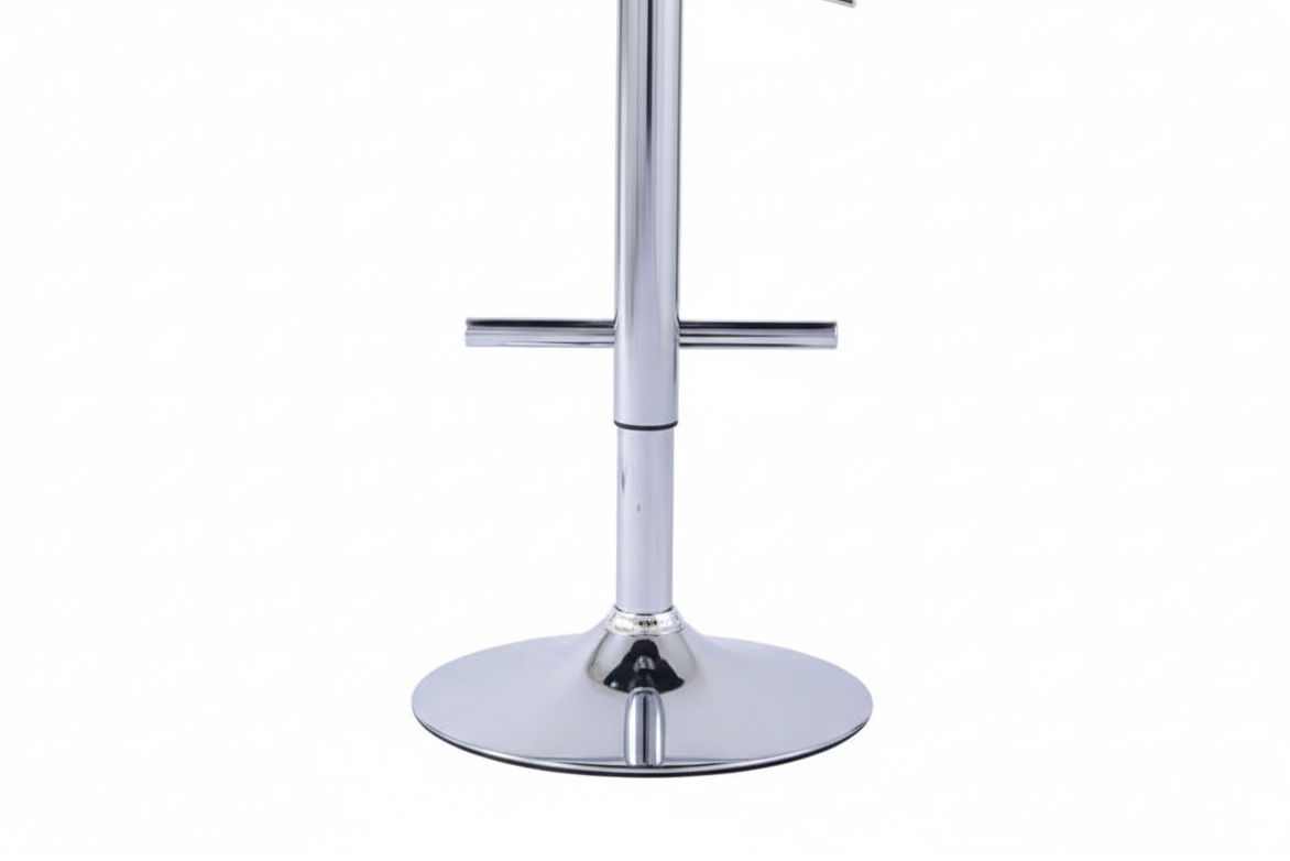 Lot 2 Tabourets de Bar Gabrielle Velours Noir Pieds Chrome Hauteur Assise 65cm