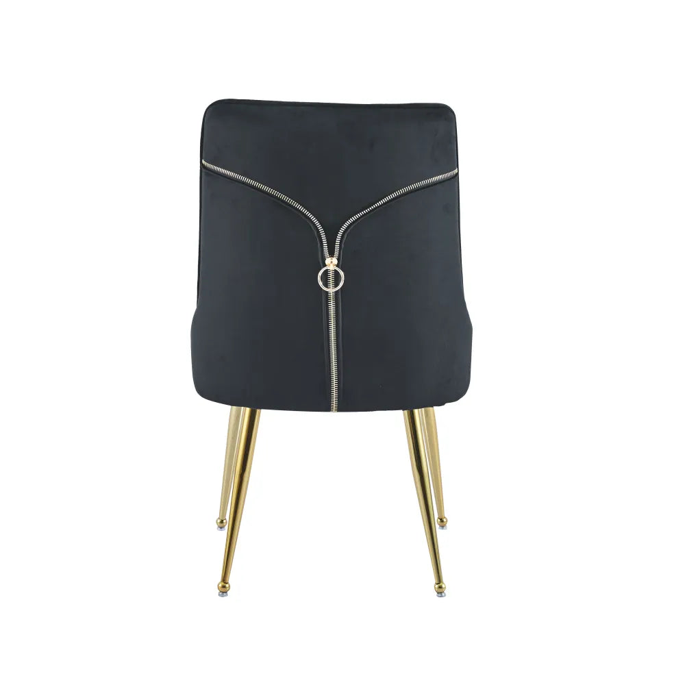 Lot de 2 chaises luxury ZIP en velours pieds Gold