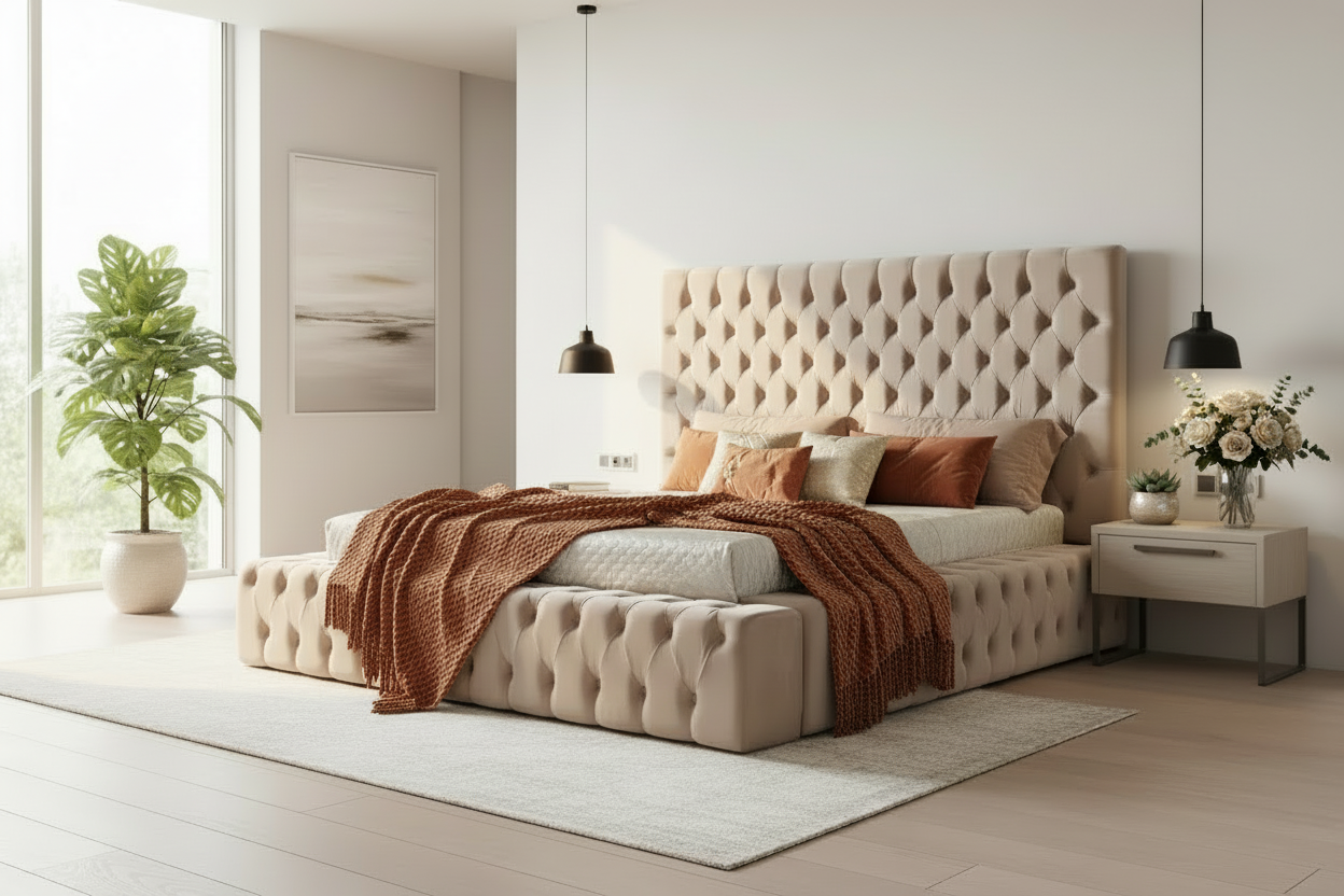 Cadre de lit double en velours 180x200 cm ROYAL