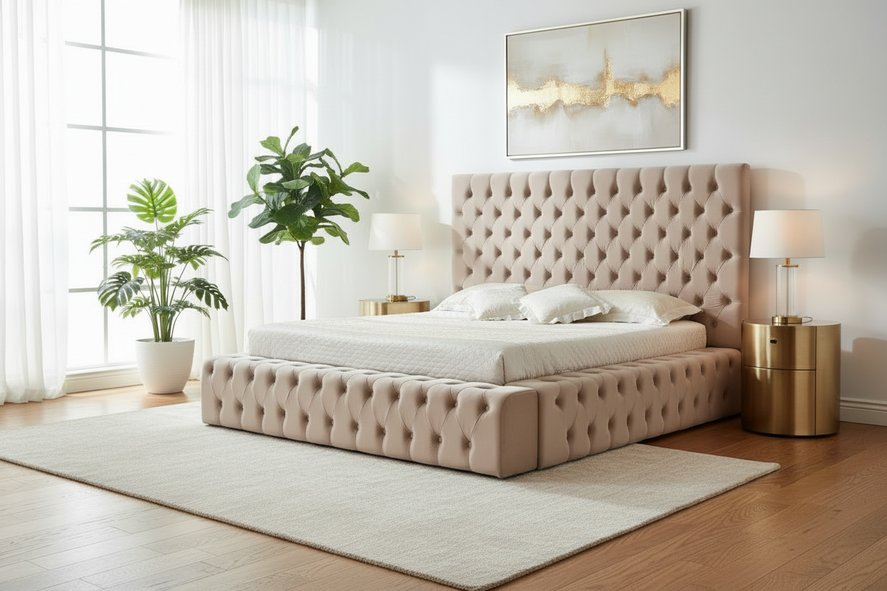 Cadre de lit double en velours 180x200 cm ROYAL