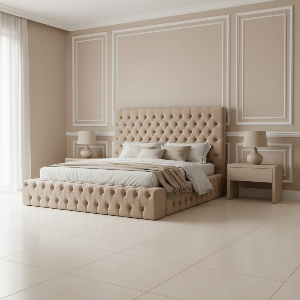 Cadre de Lit ROYAL – Velours – 2 Places 180x200 cm