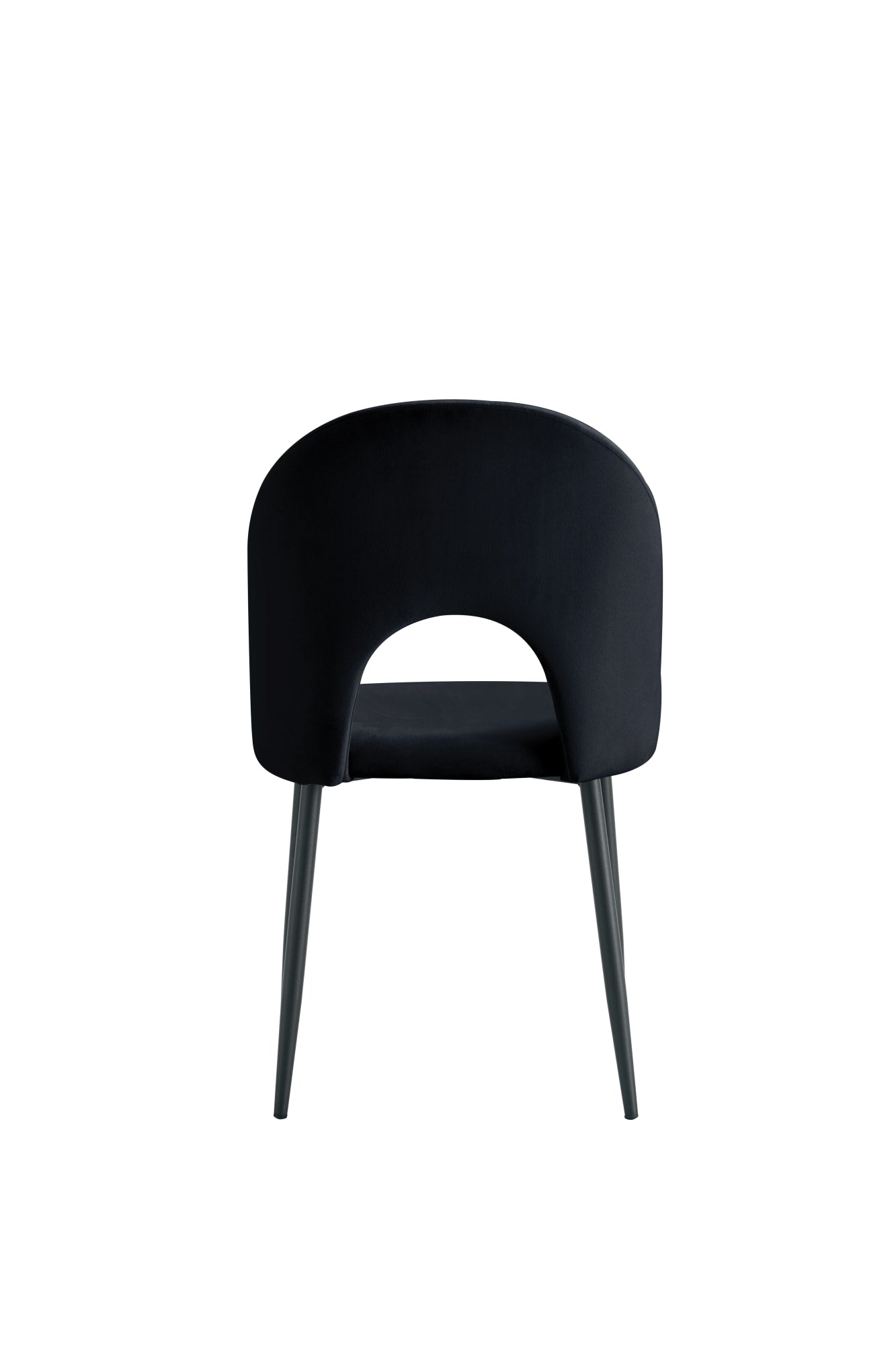 Lot de 4 chaises TEDDY métal noir velours - Noir #couleur_noir
