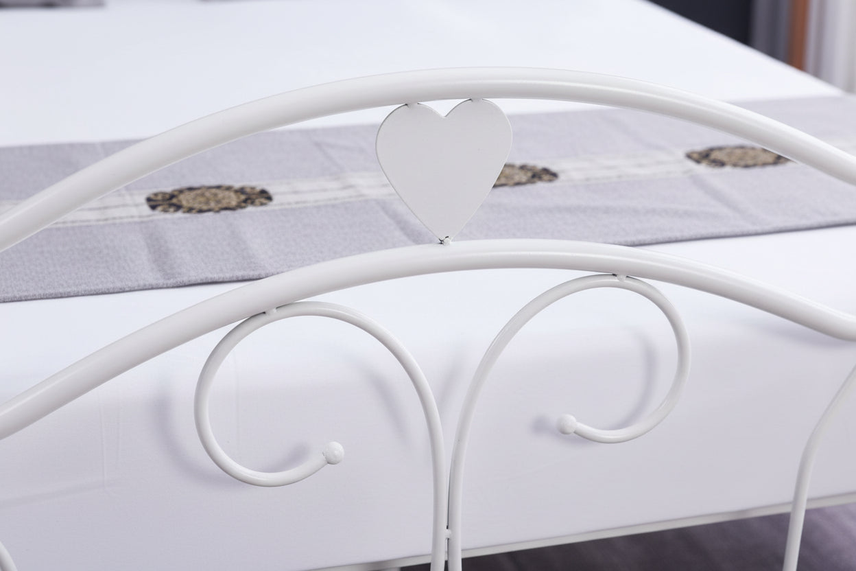 Lit métal blanc 140x190 cm avec sommier HERCULE