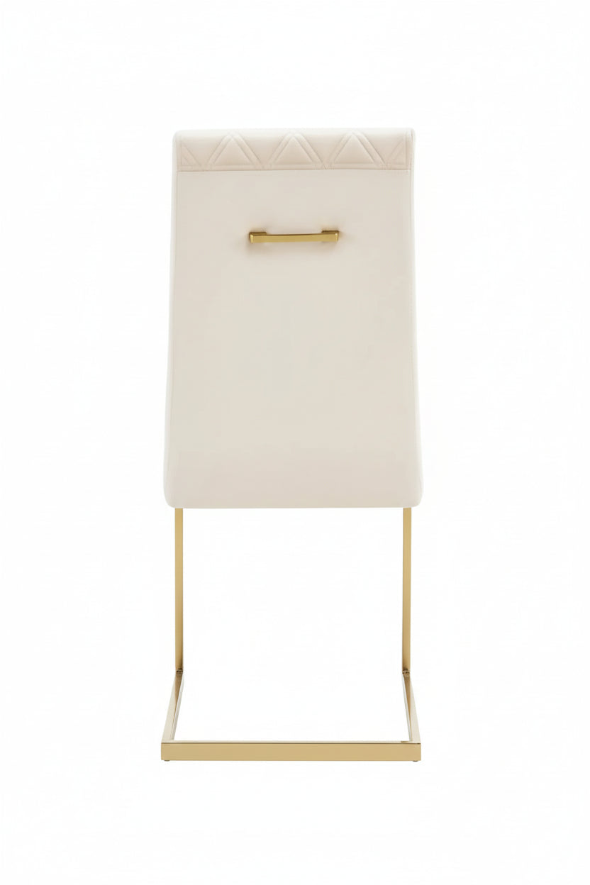 Lot de 6 chaises velours beige pieds métal 108 cm - COCOMAT