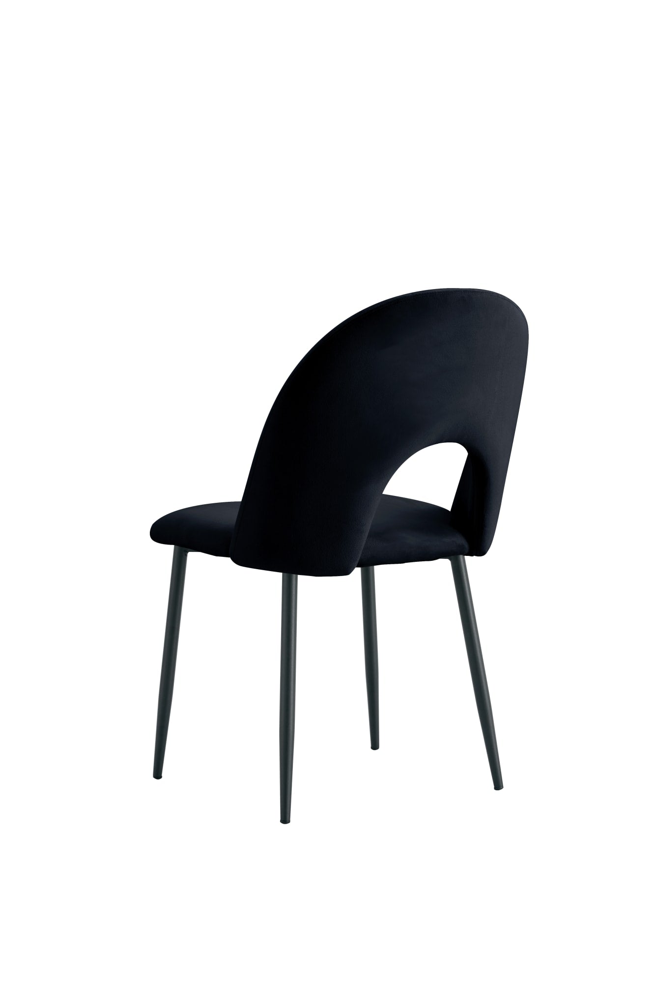 Lot de 4 chaises TEDDY métal noir velours - Noir #couleur_noir