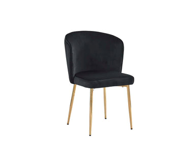 Lot de 4 chaises moderne DIANA gold velours noir
