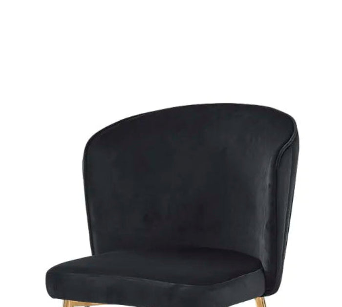 Lot de 4 chaises moderne DIANA gold velours noir