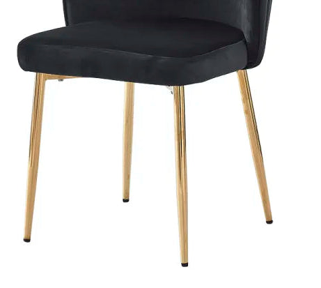Lot de 4 chaises moderne DIANA gold velours noir