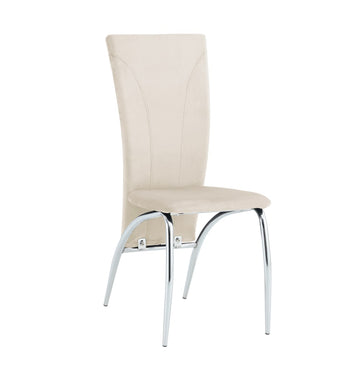 Lot de 6 chaises DUNA chrome velours beige