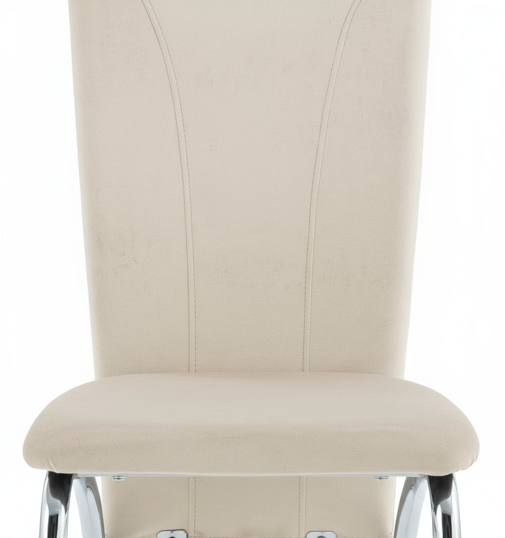 Lot de 6 chaises DUNA chrome velours beige